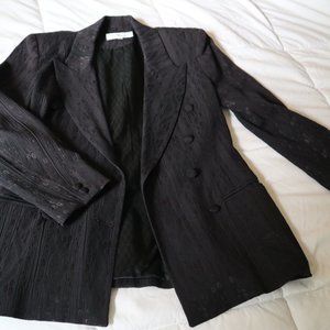 Vintage Black Leopard Blazer Emil Rutenberg Petite